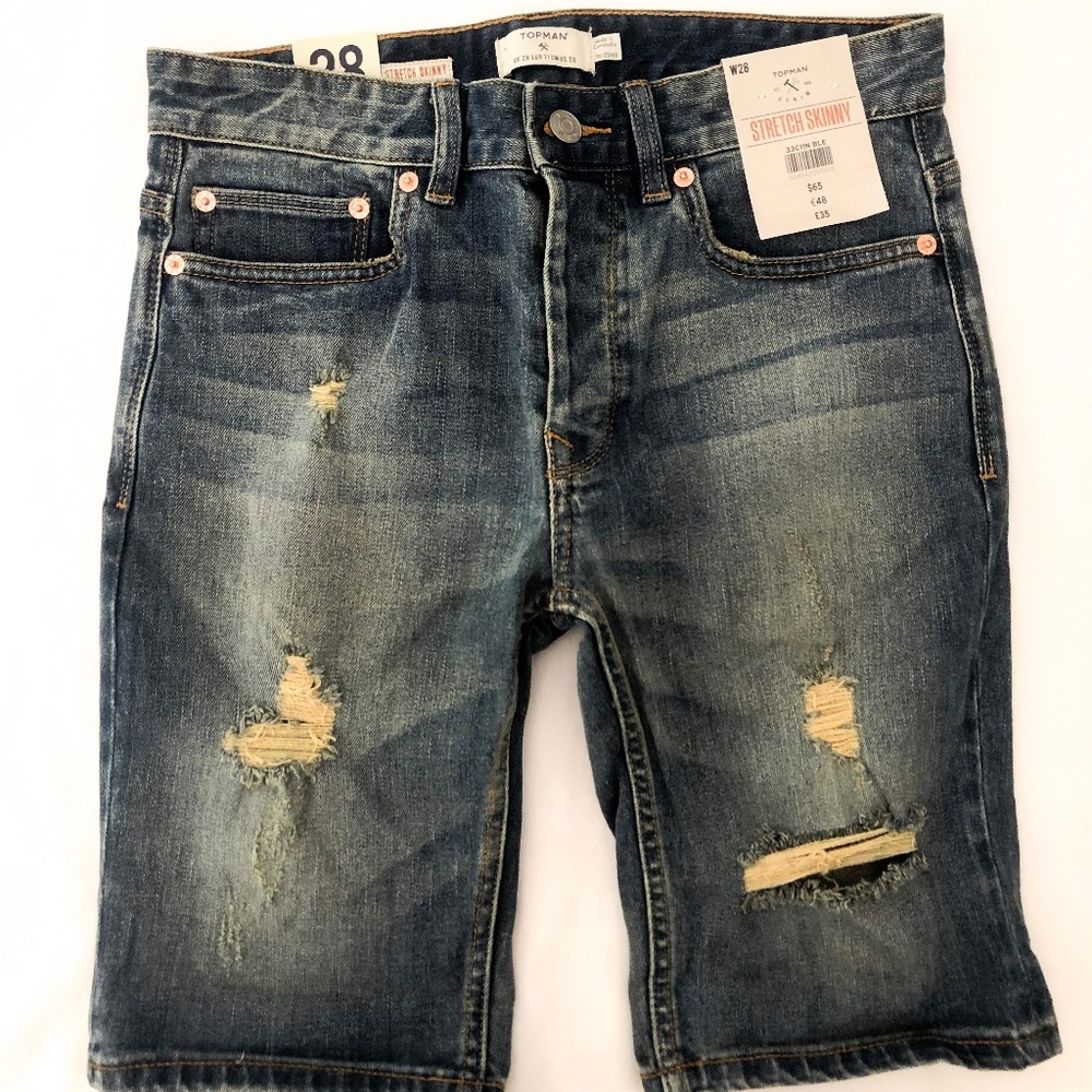 Topman Stretch Skinny Denim Shorts